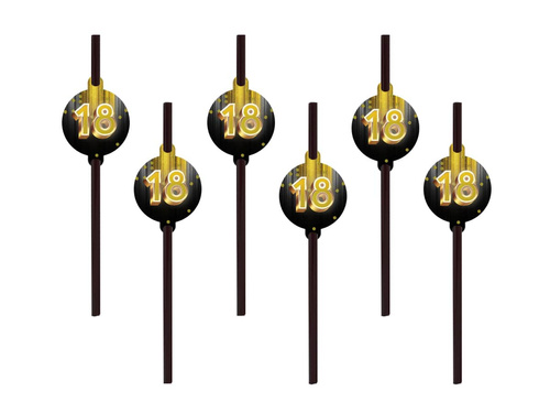 Słomki na osiemnaste urodziny - 6 szt.