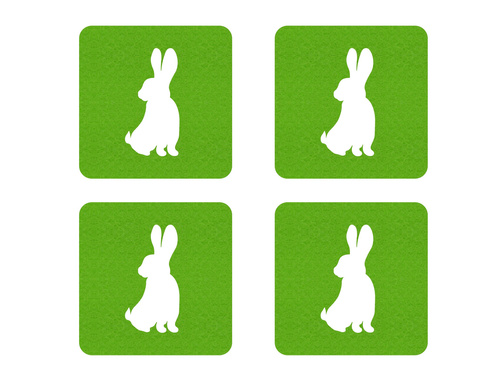 Podstawka kwadratowa pod kubek - Zajączek - 10 cm - 4 szt.