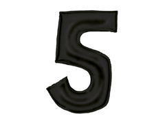 Balon foliowy satynowy cyfra 5 czarny - 86 cm - 1 szt.