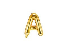 Balon foliowy litera "A" złota - 35 cm