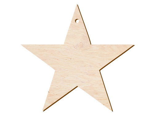 Zawieszka drewniana Gwiazda - 10 cm - 1 szt.