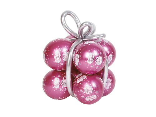 Zestaw balonów Prezent Happy Birthday Zrób to sam - różowy chromowany