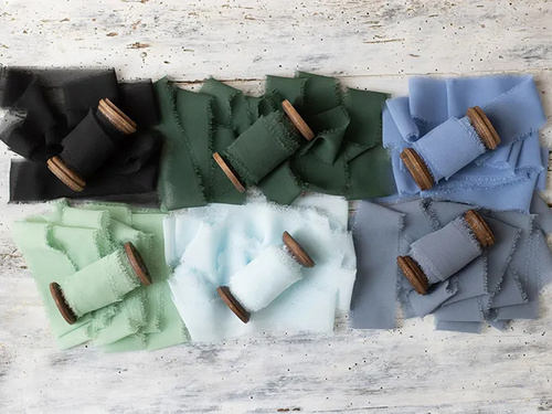 Tasiemka szyfonowa, jasnomglistoniebieska, 40 mm/10 m, 1 szt.