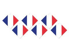 Zawieszki na butelki z wstążeczką Flaga Francji - 12 szt.