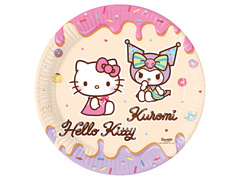 Talerzyki papierowe Hello Kitty & Kuromi - 23 cm - 8 szt.
