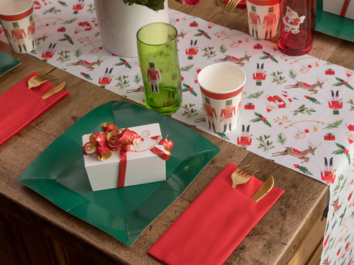 Kieszonki na sztućce Airlaid czerwone - 40 cm - 12 szt.