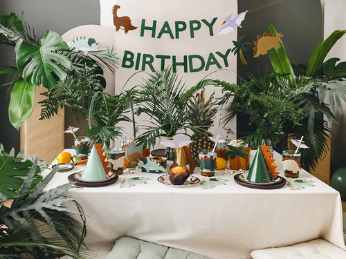 Talerzyki papierowe na urodziny Dinozaury - 18 cm - 6 szt.