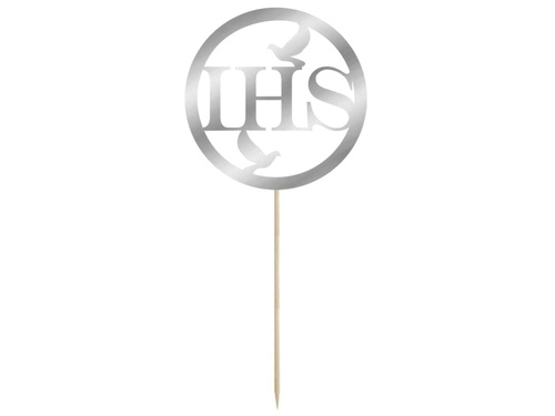 Topper na tort IHS I Komunia Święta - 1 szt.