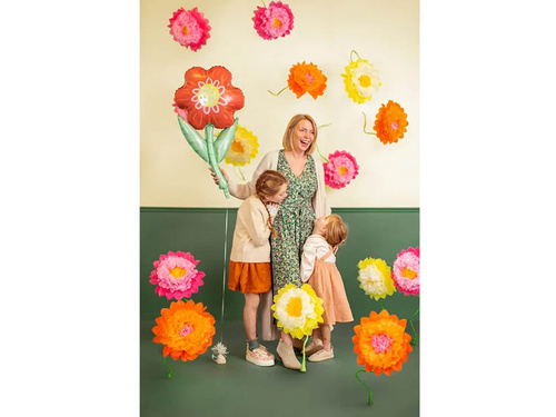 Dekoracja wisząca bibułowa Kwiaty - 35 cm - 3 szt.