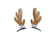 Spinki brokatowe Rogi Renifera złote - 2 szt.