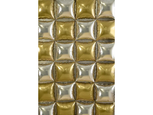 Balony foliowe Kwadraty złoto-srebrne - 35 x 35 cm - 4 szt.