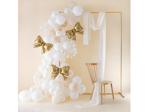 Balon foliowy Kokardka złota - 55 x 42 cm - 3 szt.