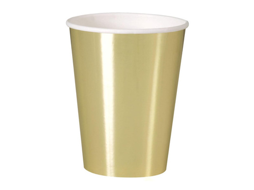 Kubeczki papierowe złote - 355 ml - 8 szt.