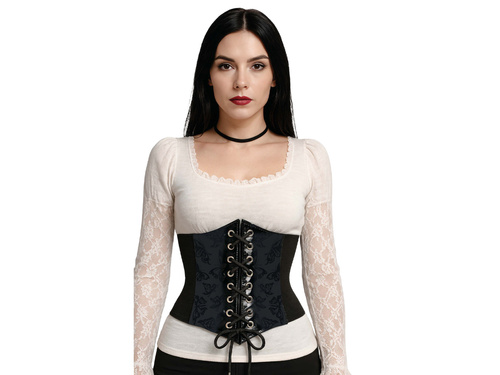 Czarny gorset wiązany - 1 szt.