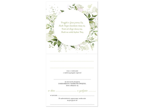 Zaproszenia na I Komunię Świętą - 6 szt.