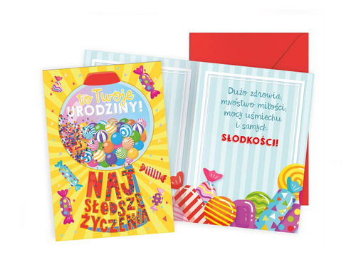 Kartka urodzinowa dla dziecka CANDY - 1 szt.