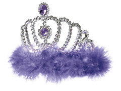 Tiara diadem z fioletowym futerkiem - 1 szt..