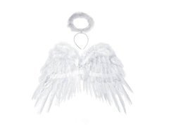 Skrzydła anioła białe z aureolką - 50 x 35 cm - 1 szt.