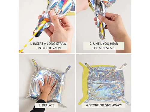 Balony foliowe Kwadraty brudny róż - 35 x 35 cm - 4 szt.