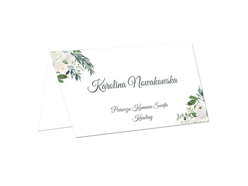 Winietki personalizowane składane na I Komunię Świętą - 15 szt.