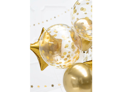 Balon foliowy kula w złote kropki - 40 cm - 1 szt.