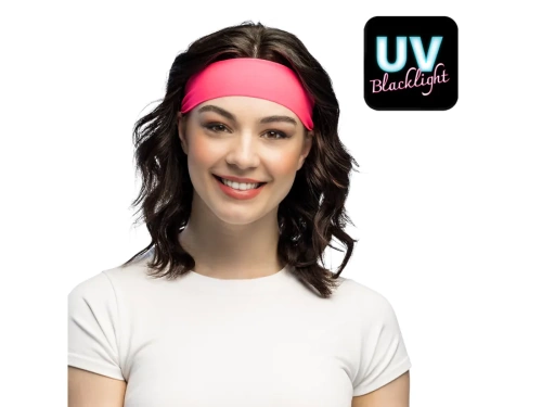 Opaska na głowę neonowa różowa - 1 szt.