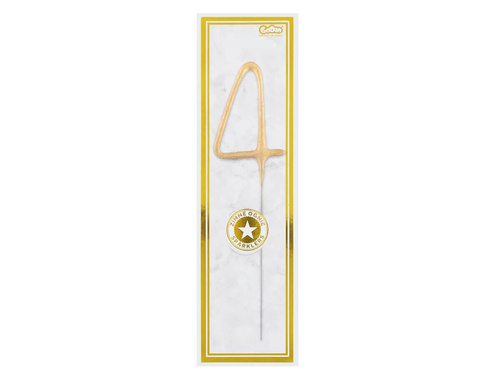 Zimne ognie złota cyferka 4 - 1 szt.