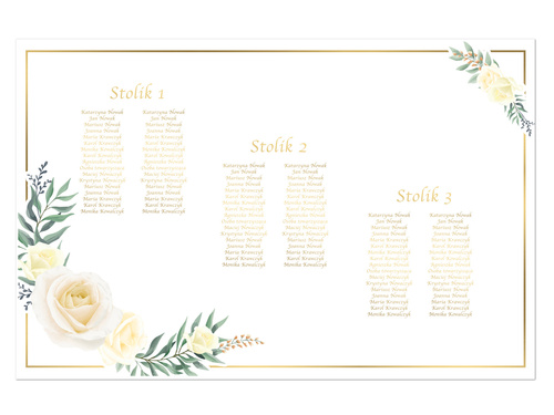 Plany stołów weselnych - 90x60 cm - 1 szt.