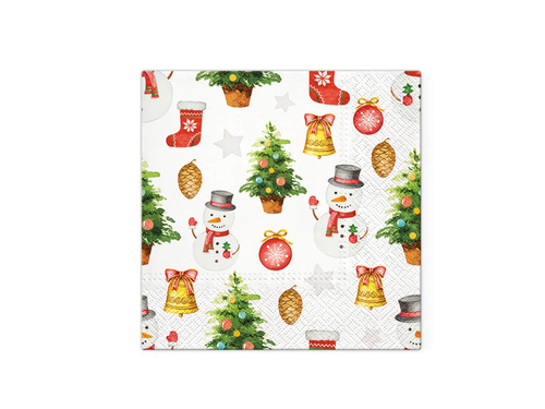 Serwetki bożonarodzeniowe Bałwanek - 33 cm - 20 szt.
