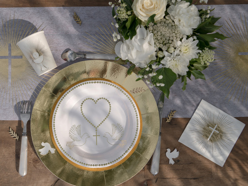 Serwetki komunijne Krzyż - 25 cm - 20 szt.