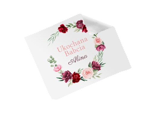 Ściereczka do okularów z imieniem na dzień babci Kwiaty - 1 szt.
