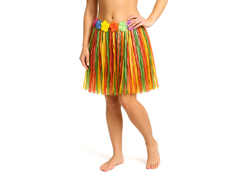 Spódniczka hawajska krótka kolorowa - 40 cm - 1 szt.
