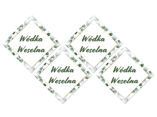 Zawieszki z wstążeczką na wódkę weselną - 12 szt.