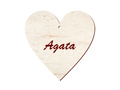 Zawieszka drewniana serce z imieniem na walentynki - 5 cm - 1 szt.