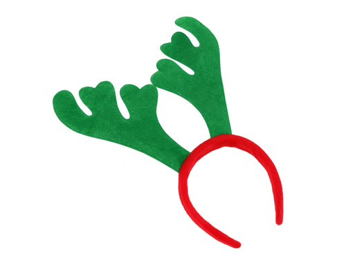 Opaska rogi renifera - zielone - 1 szt.