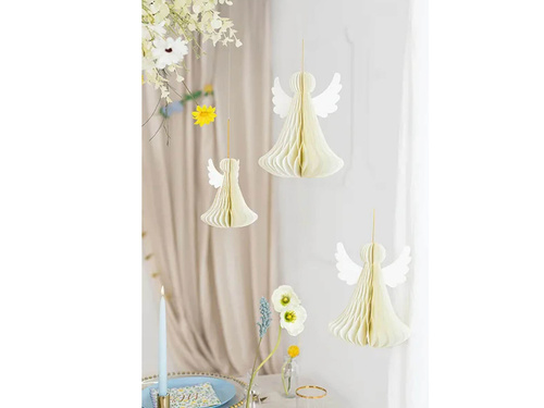 Dekoracja wisząca rozetka Aniołek - 24 cm - 1 szt.