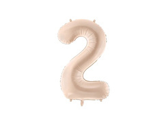 Balon foliowy cyfra 2 ciemnobeżowa - 72 cm - 1 szt.