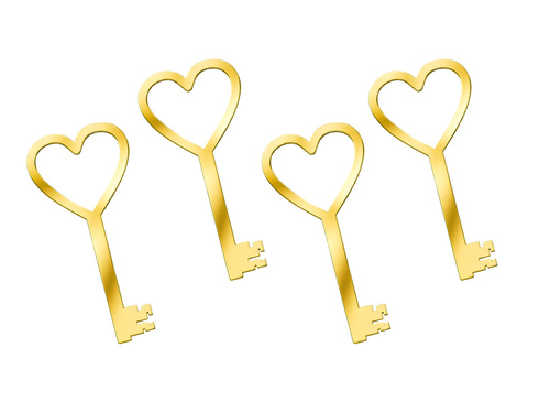 Klucz do wróżb z wosku złoty - 13 cm - 4 szt.