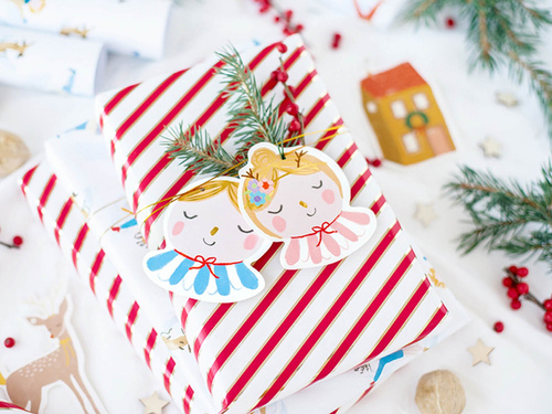 Zawieszki do prezentów Święta mix wzorów - 12 szt.