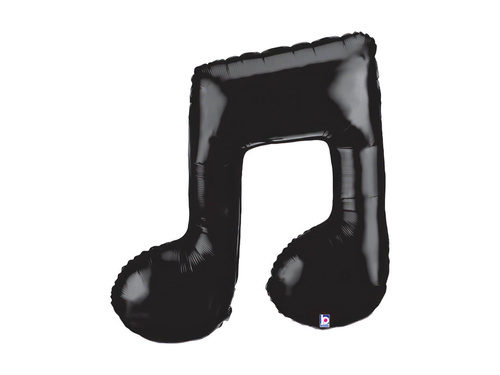 Balon foliowy kształt Czarna nutka podwójna - 34" - 1 szt.