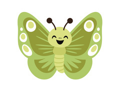 Dekoracja dwustronna Motylek zielony - 36 x 29 cm