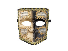 Maska karnawałowa czarno-złota Pięciolinia