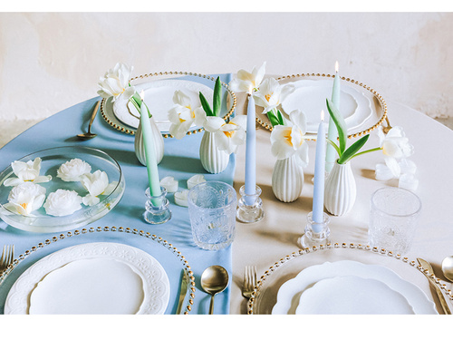 Świeca stożkowa matowa szałwiowa - 24 cm - 10 szt.