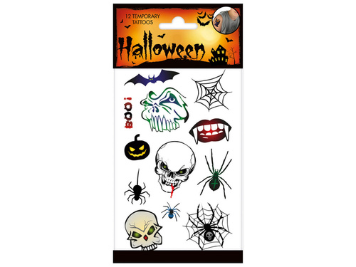 Tatuaże zmywalne na Halloween - 12 szt.