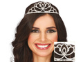 Metalowa tiara diadem srebrny - 1 szt.