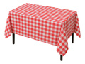Obrus foliowy w biało-czerwoną kratkę - 137 x 274 cm - 1 szt.