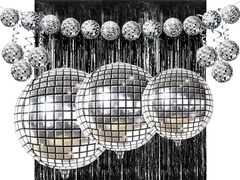 Zestaw Dekoracji na Sylwestra - Disco - 12 szt.