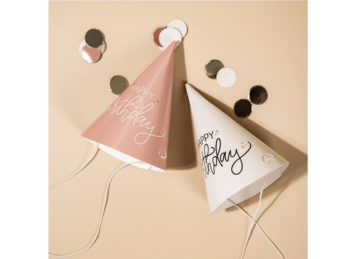 Mini czapeczki urodzinowe Happy Birthday - 6 szt.