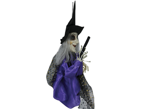 Dekoracja wisząca Czarownica na miotle - 75 cm - 1 szt.