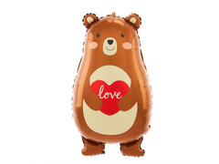 Balon foliowy Miś z sercem - 48x79 cm - 1 szt.